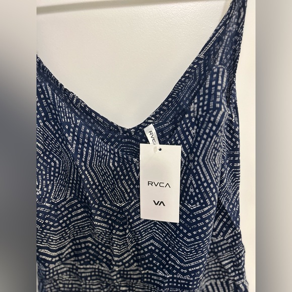 NWT RVCA Nolan Navy Blue Print Dress - Picture 4 of 11